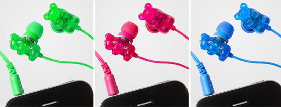 Gummi Bear Earbuds (courtesy of Dvice and Fred Flare)