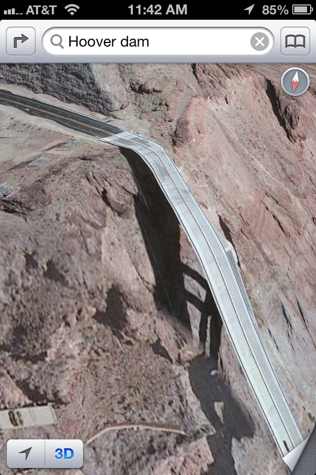 Apple Maps - Hoover Damn (via theamazingios6maps tumblr)