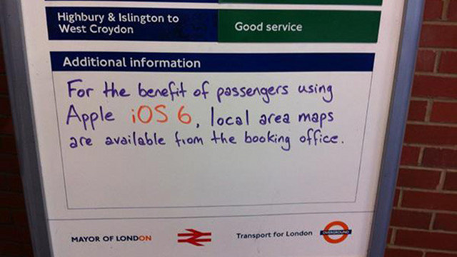 Apple Maps on London Tube (image via Ben Mathis)