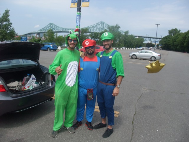 "Do you think we'll be hot in these full body Mario Kart outfits?" - Osheaga 2014 (Copyright: PeteHatesMusic)