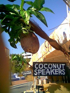 Coconut Speakers (Photo by Clyde Robinson, srqpix on flickr)
