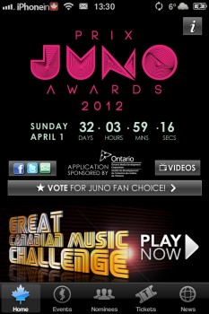 juno awards (via Juno Awards app)