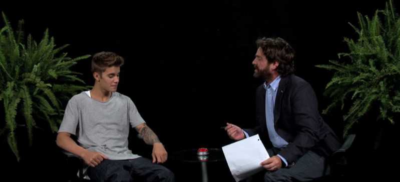 Between Two Ferns with Zach Galifianakis- Justin Bieber via Funny or Die screen cap